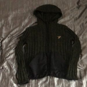 Sweater with hood size L but more like M